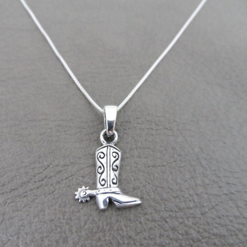 Cowboy Boot Necklace in Sterling Silver