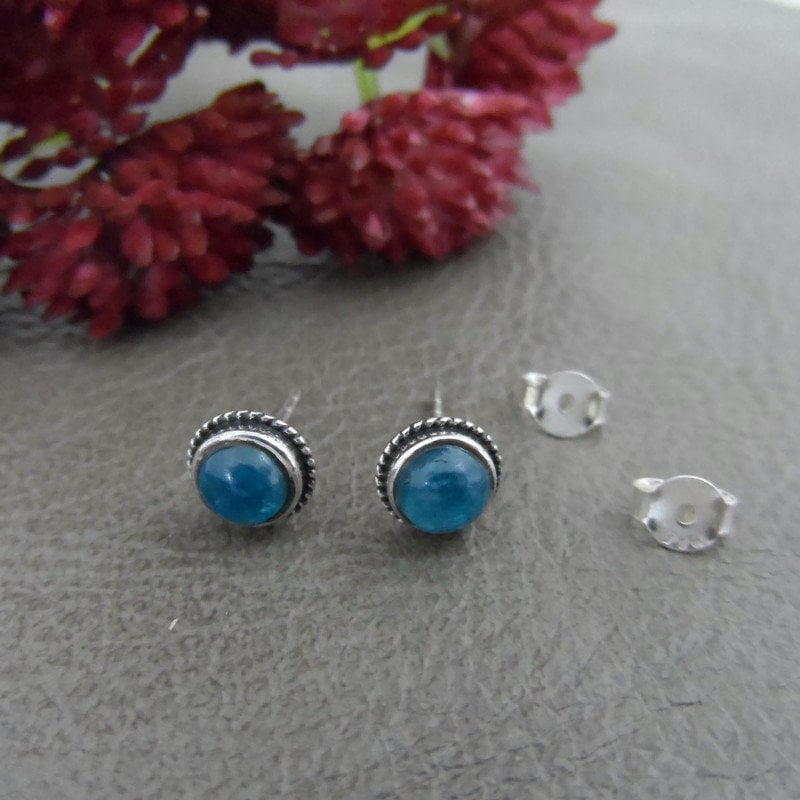 Neon Apatite Earrings in Sterling Silver