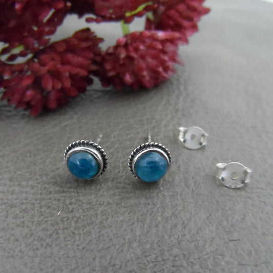 Neon Apatite Earrings in Sterling Silver