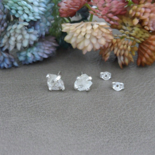 Herkimer Diamond Raw Gemstone Earrings