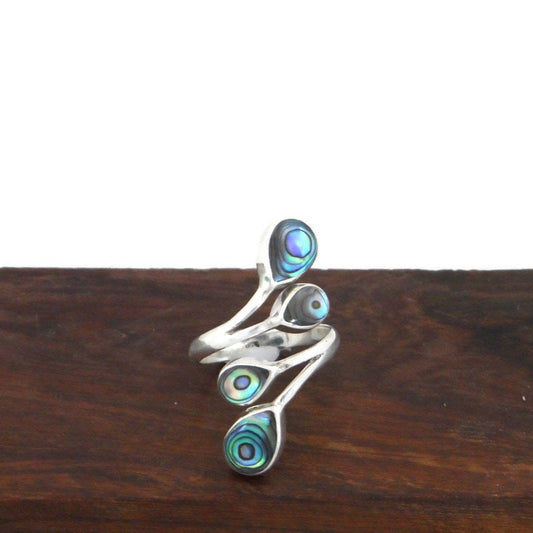 Abalone Peacock Ring in Sterling Silver