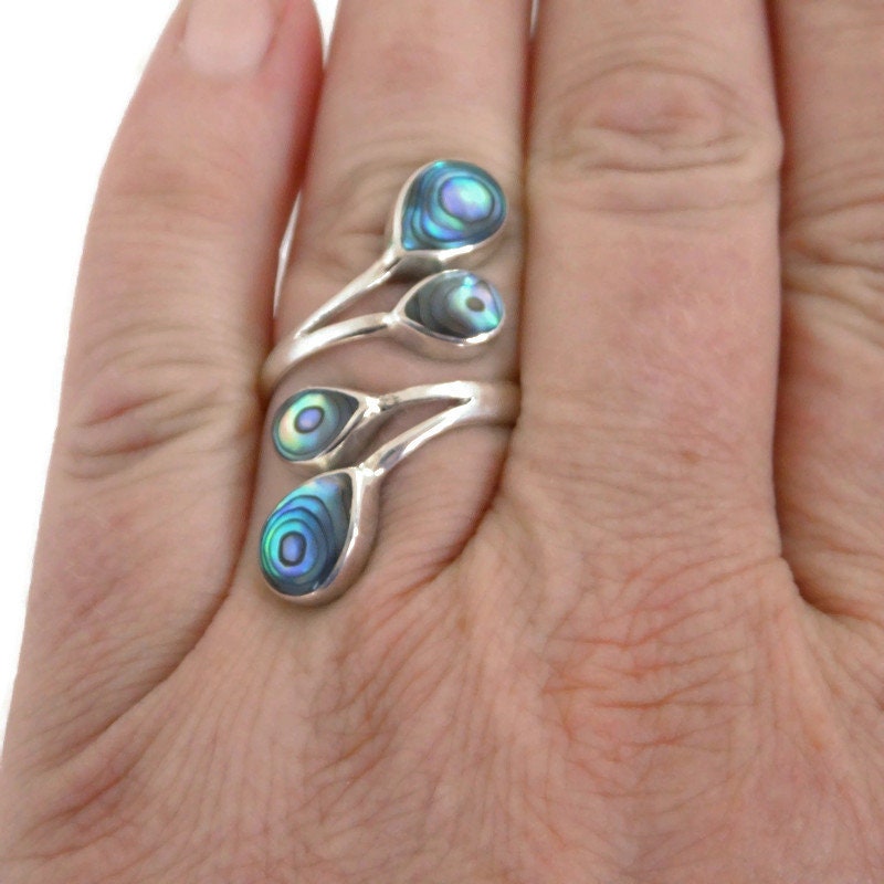 Abalone Peacock Ring in Sterling Silver