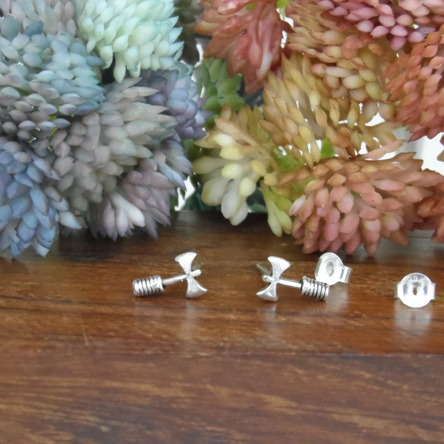 Tiny Axe Earrings in Sterling Silver, Axe Studs, Weapon Earrings, Sword Knife Studs, Knife Jewelry, Axe Jewelry, Tiny Axe Earrings