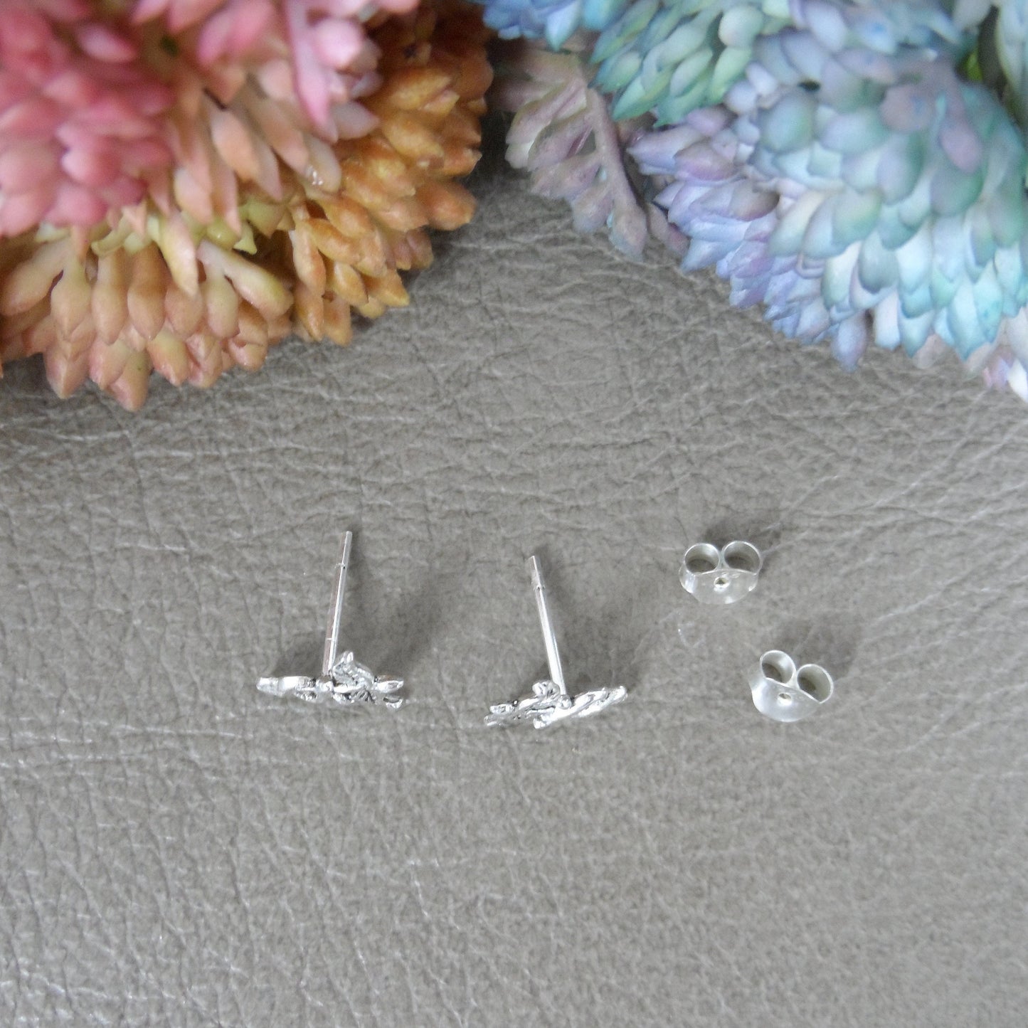 Caduceus Sterling Silver Stud Earrings