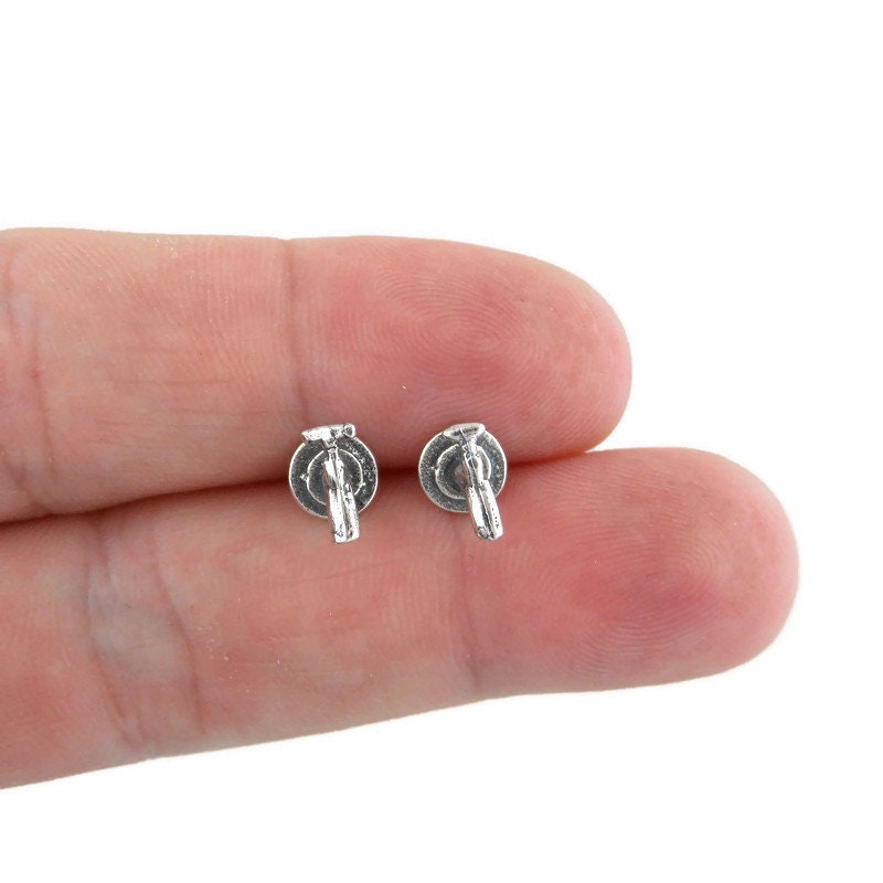 Tiny Faucet Earrings in Sterling Silver, Faucet Studs, Kitchen Earrings, Facucet Jewelry, Tiny Silver Jewelry, Gift for Her,