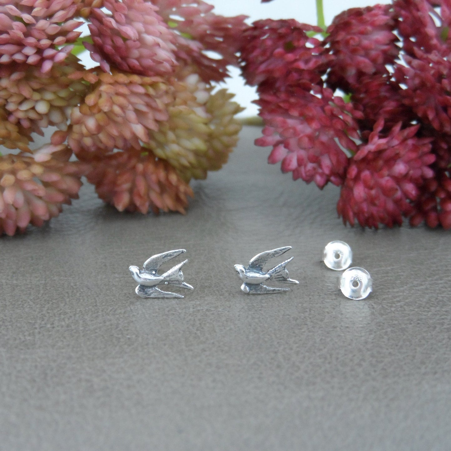 Swallow Bird Earrings in Sterling Silver, Swallow Silver Studs, Bird Earrings, Bird Jewelry, Flying Bird Earrings, Dainty Studs,Silver Studs