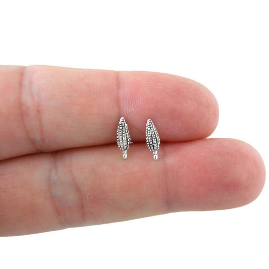 Tiny Corn Earrings in Sterling Silver, Corn Earrings, Corn on the Cob Studs, Food Earrings, Food Jewelry, Fall Earrings