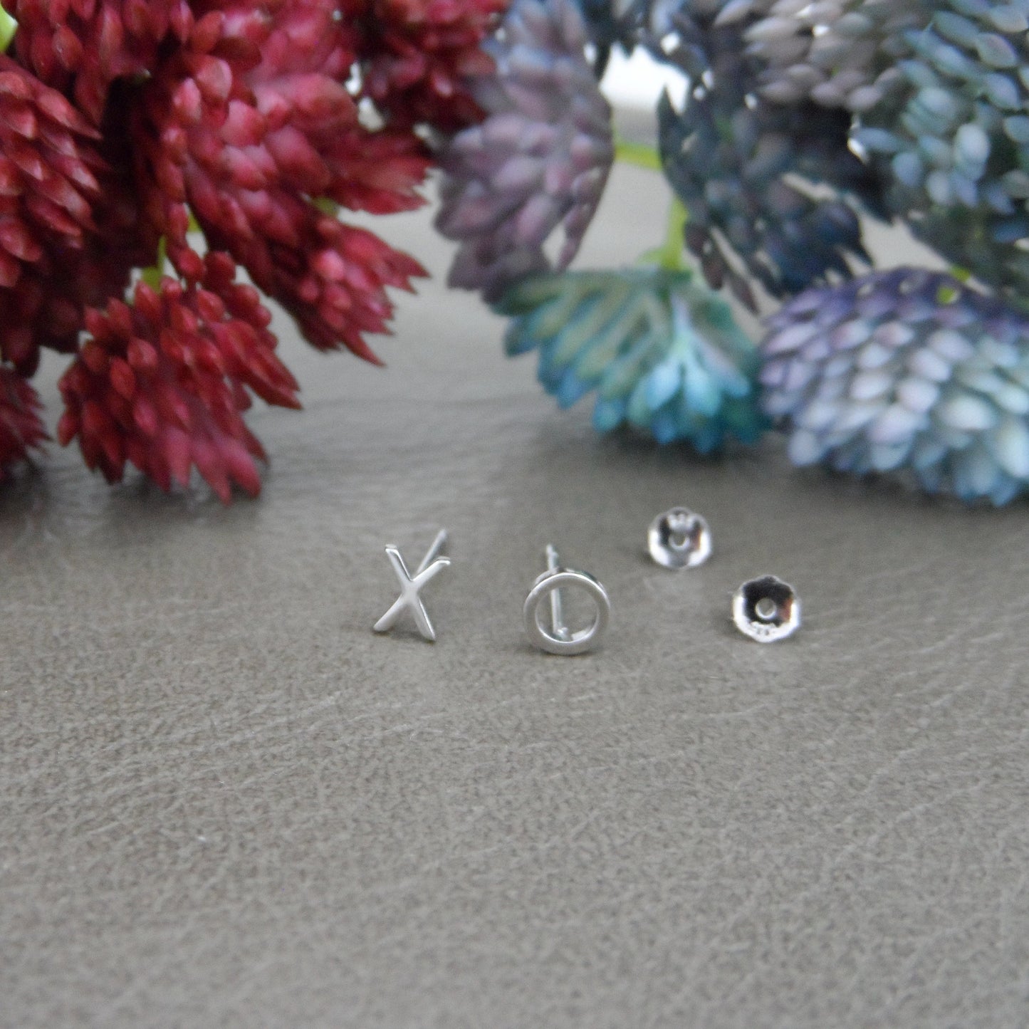 XO Earrings in Sterling Silver, XO Stud Earrings, Tiny X Earrings, Hugs and Kisses Earrings, Everyday Earrings, Dainty Earrings