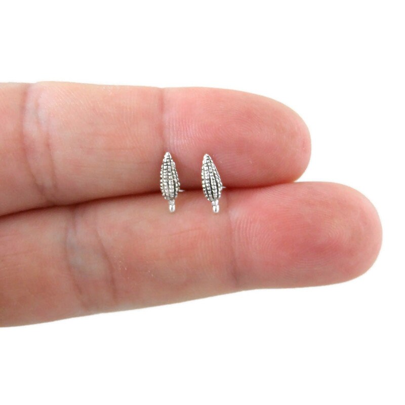 Tiny Corn Earrings in Sterling Silver, Corn Earrings, Corn on the Cob Studs, Food Earrings, Food Jewelry, Fall Earrings