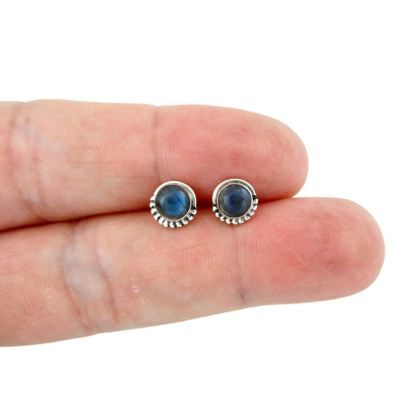 Labradorite Sunburst Earrings in Sterling Silver