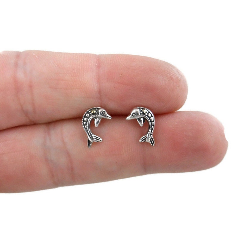 Dolphin Earrings in Sterling Silver