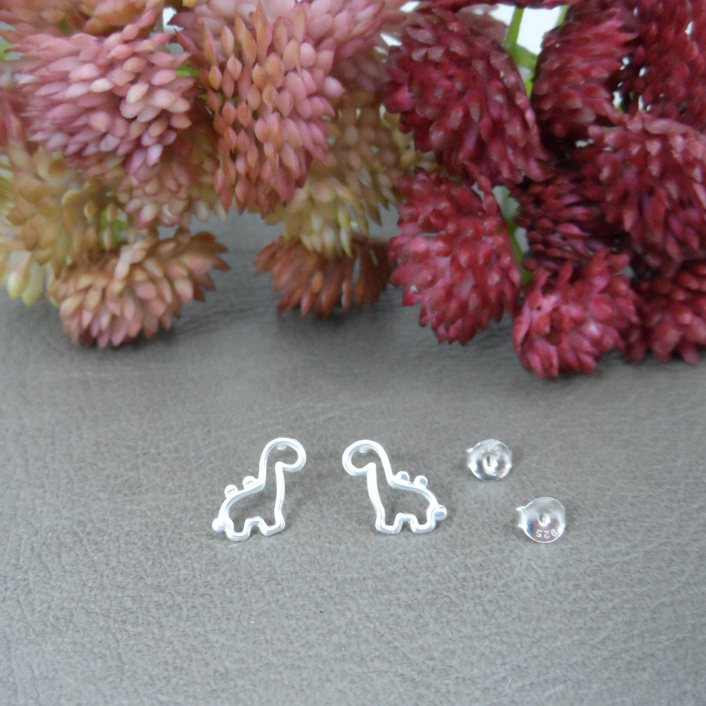 Kids Dinosaur Earrings in Sterling Silver