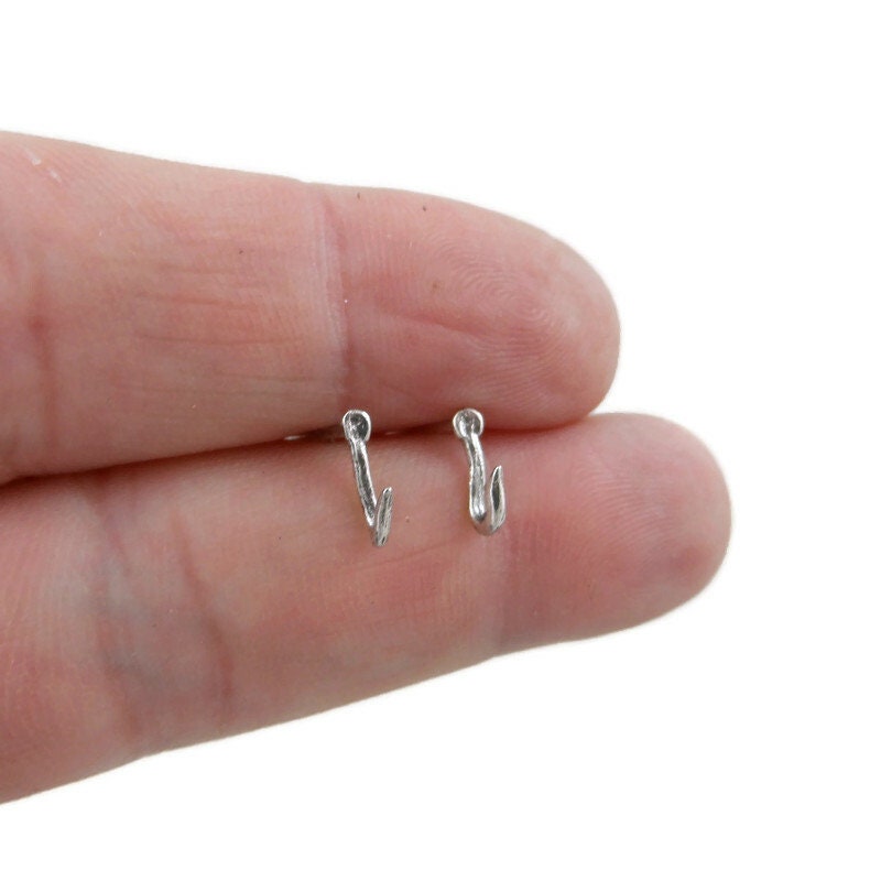 Fish Hook Earrings in Sterling Silver