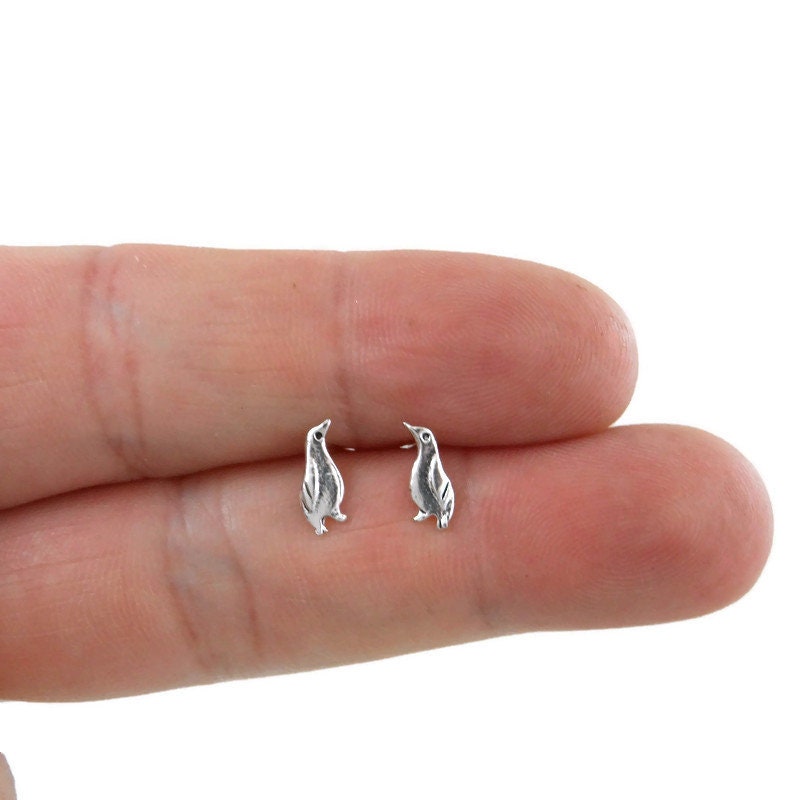 Penguin Earrings in Sterling Silver