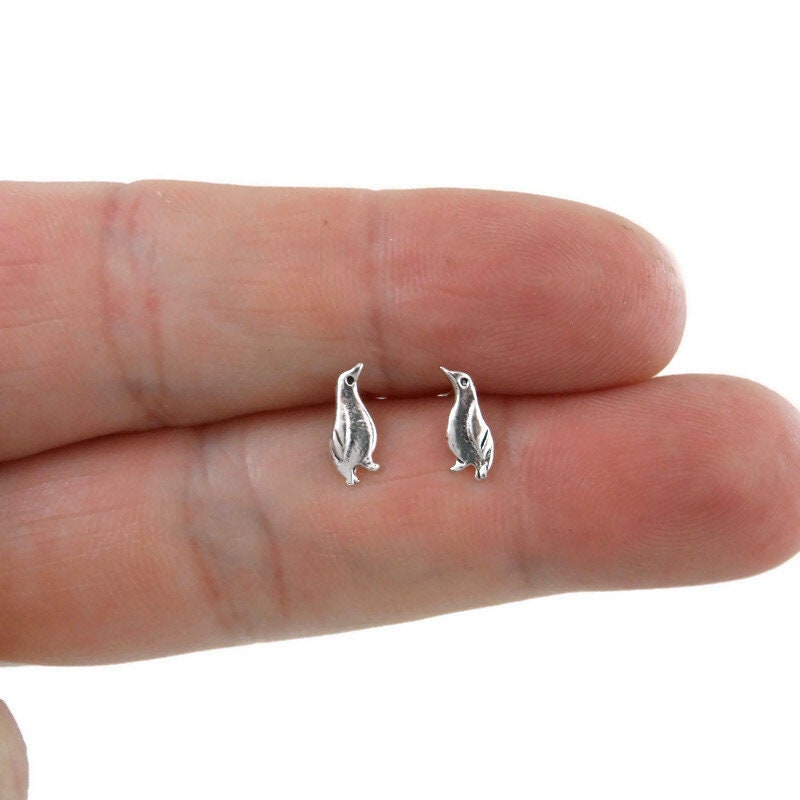 Penguin Earrings in Sterling Silver