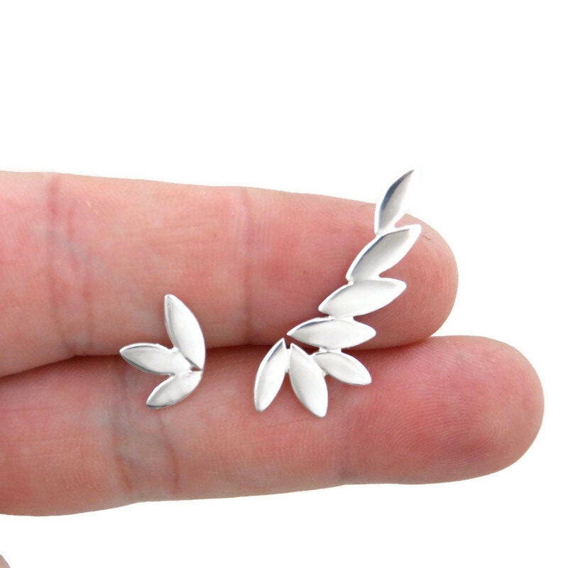 Leaf Earrings in Sterling Silver