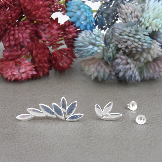 Leaf Earrings in Sterling Silver