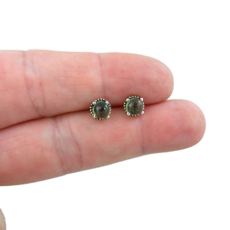 Green Apatite Earrings in Sterling Silverds