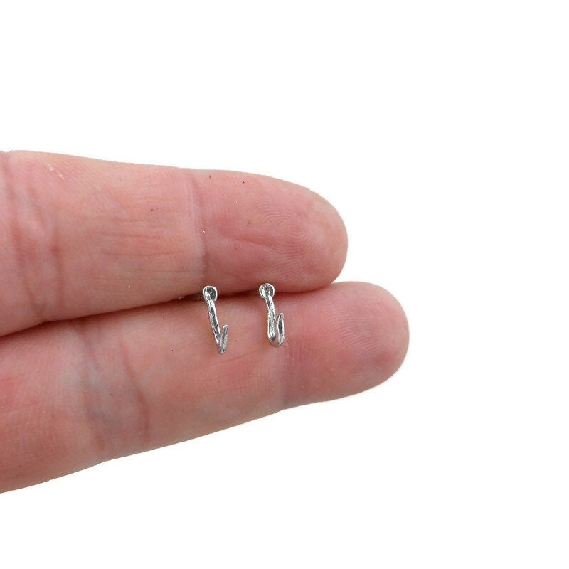 Fish Hook Earrings in Sterling Silver