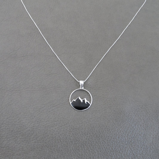 Mountain Silhouette Necklace in Sterling Silver