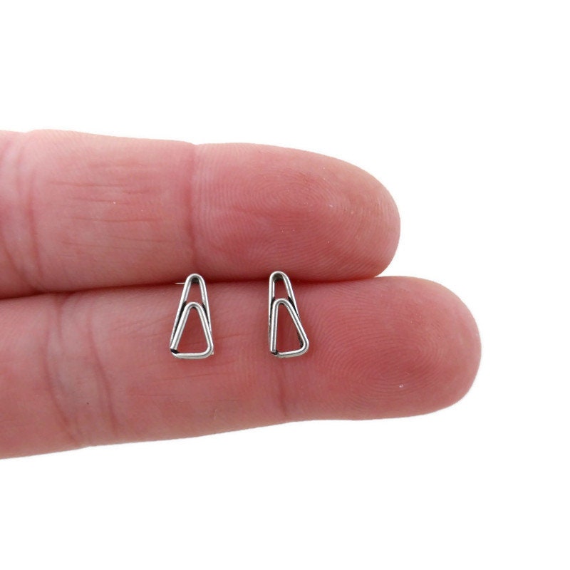 Paper Clip Earrings in Sterling Silver