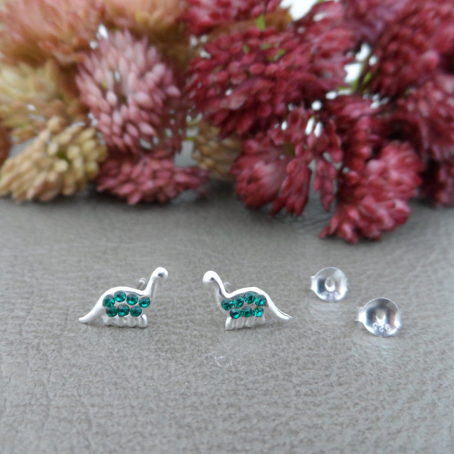 Green Dinosaur Earrings