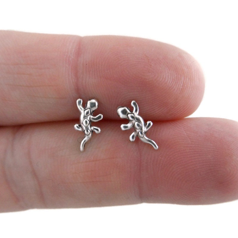 Lizard Earrings in Sterling Silver