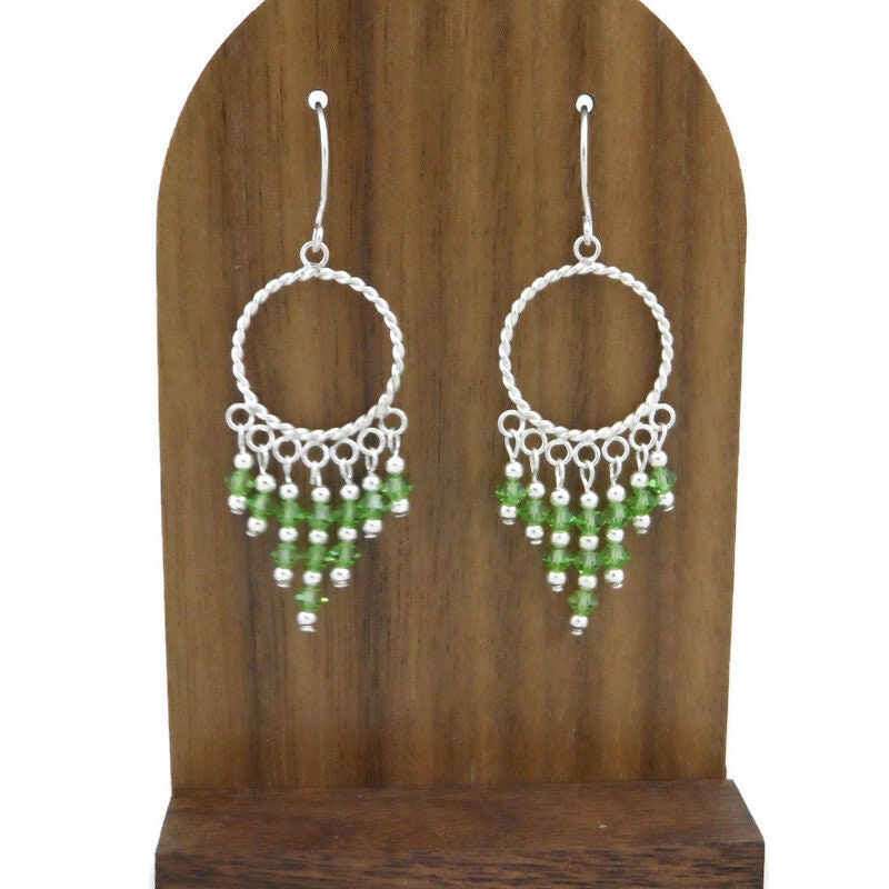 Crystal Chandelier Earrings in Sterling Silver