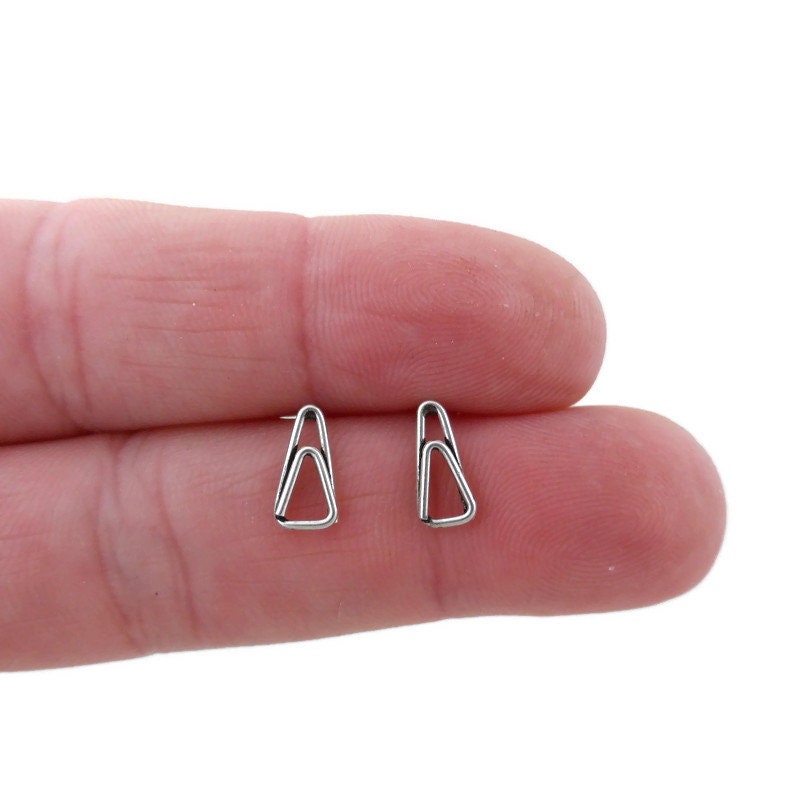 Paper Clip Earrings in Sterling Silver