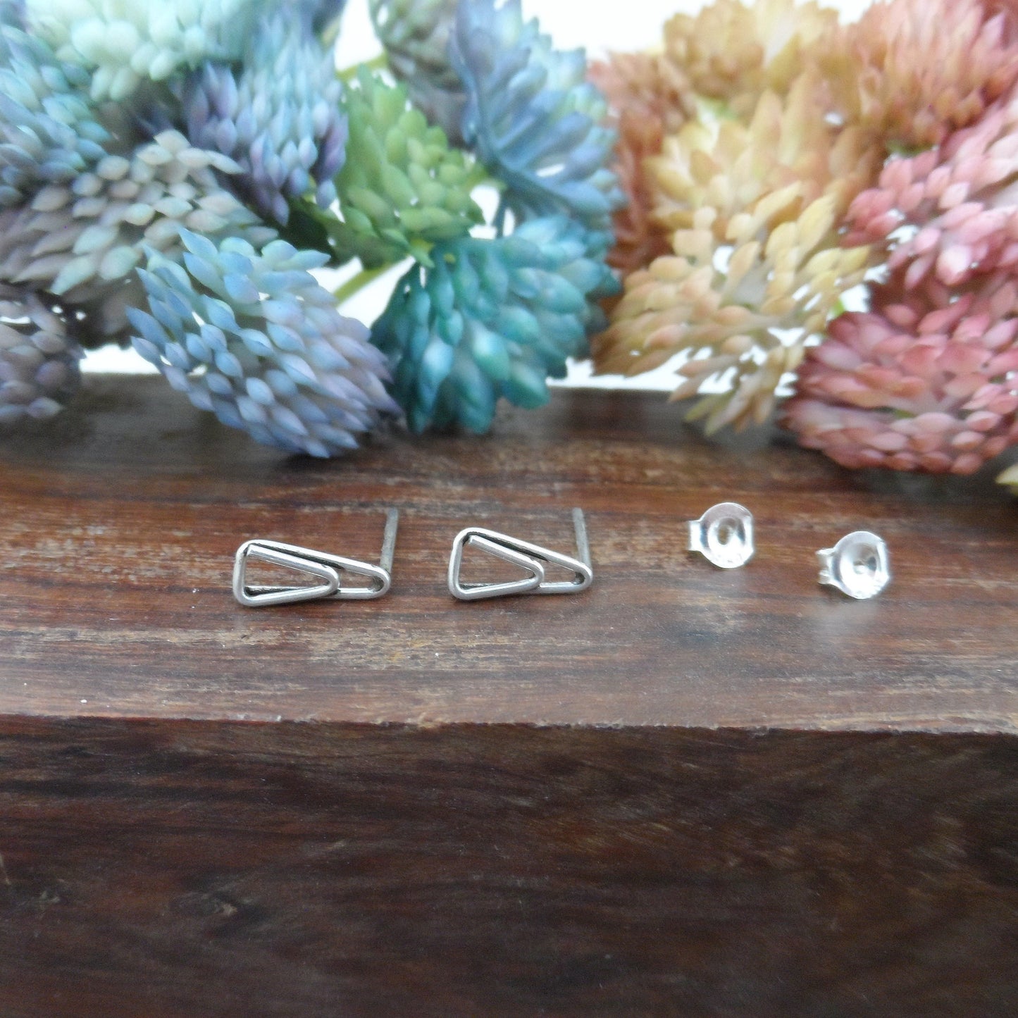 Paper Clip Earrings in Sterling Silver