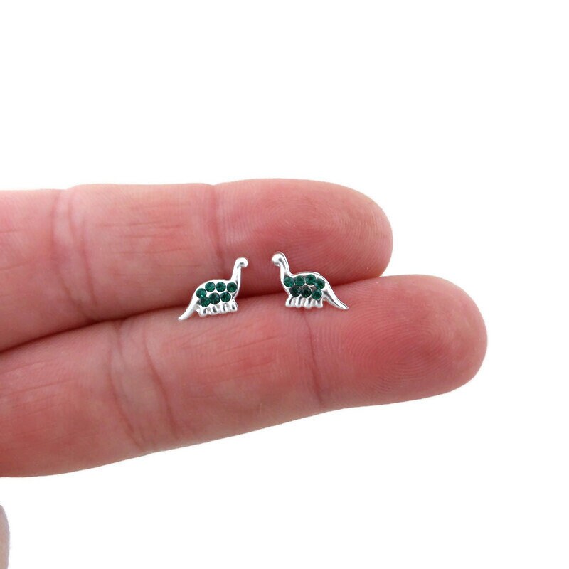 Green Dinosaur Earrings