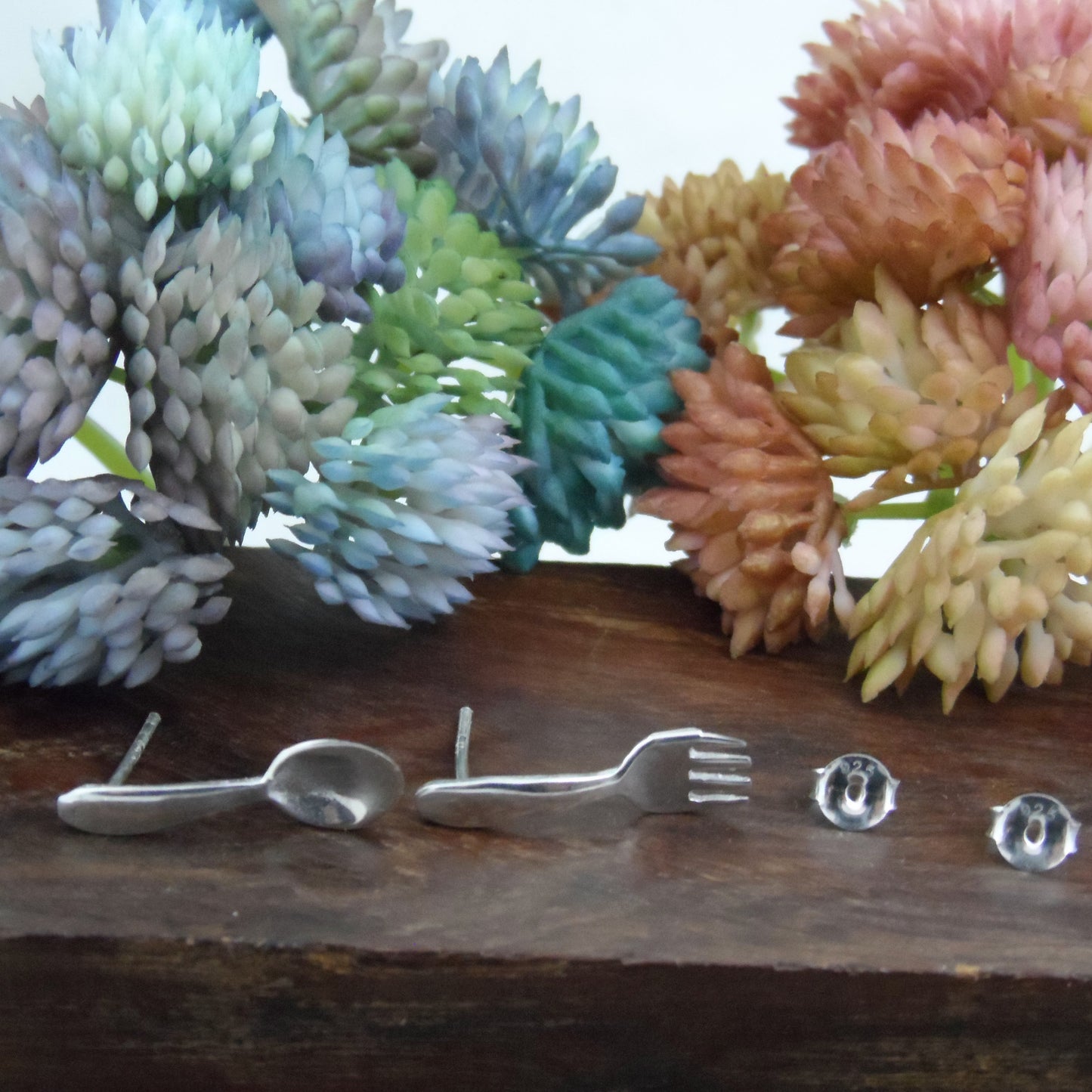 Fork & Spoon Earrings in Sterling Silver