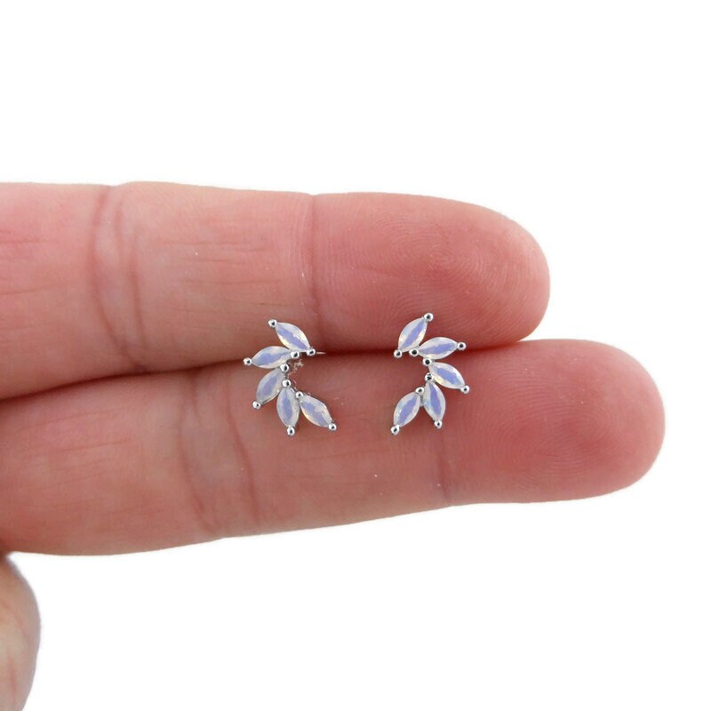 Opalite Leaf Earrings in Sterling Silverr