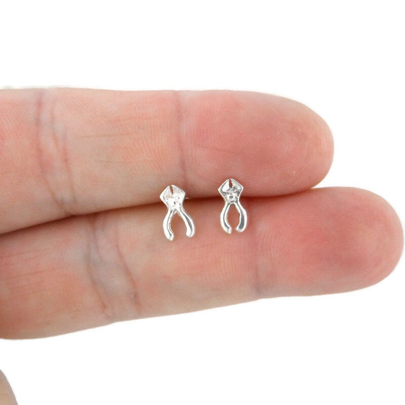 Tiny Plier Earrings in Sterling Silver,Plier Studs, Tool Earrings, Mechanic Jewelry, Plier Jewelry, ToolJewelry, Tiny Plier Earrings