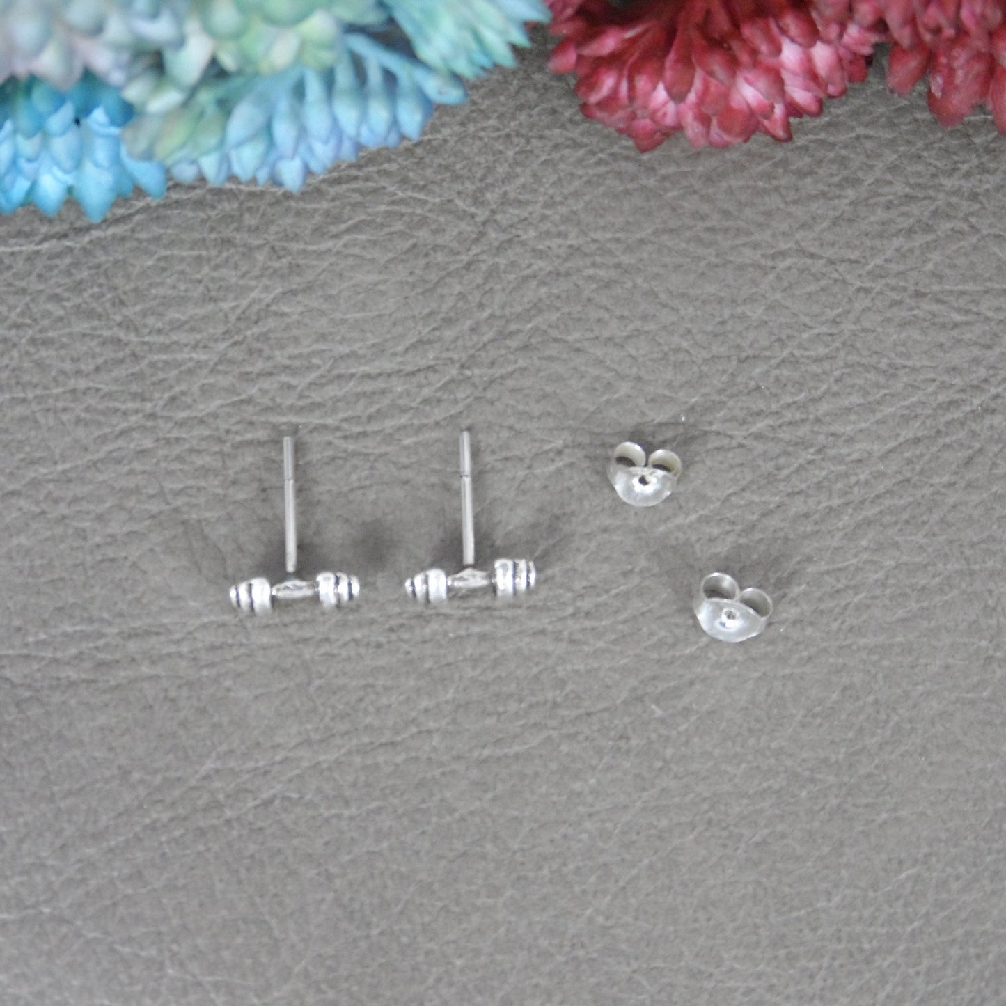 Barbell Earrings in Sterling Silver