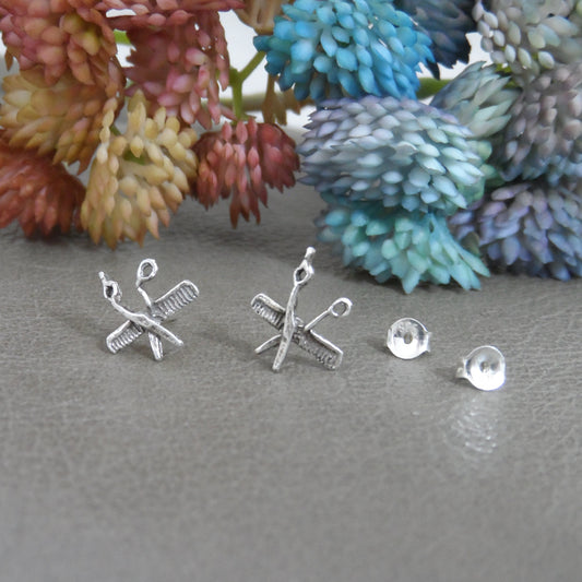 Comb & Scissors Earrings in Sterling Silver