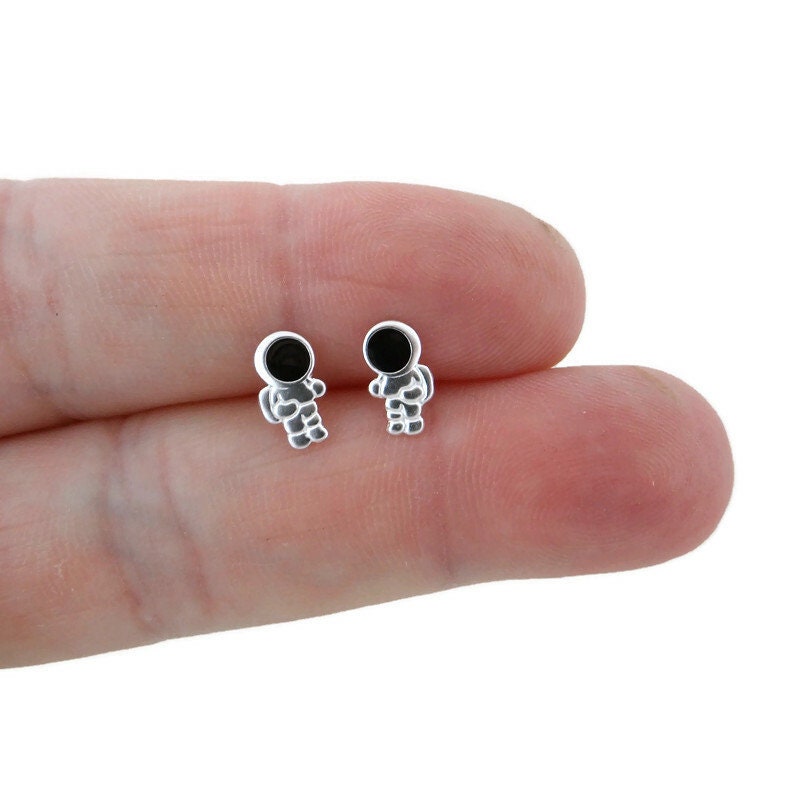 Astronaut Earrings in Sterling Silver