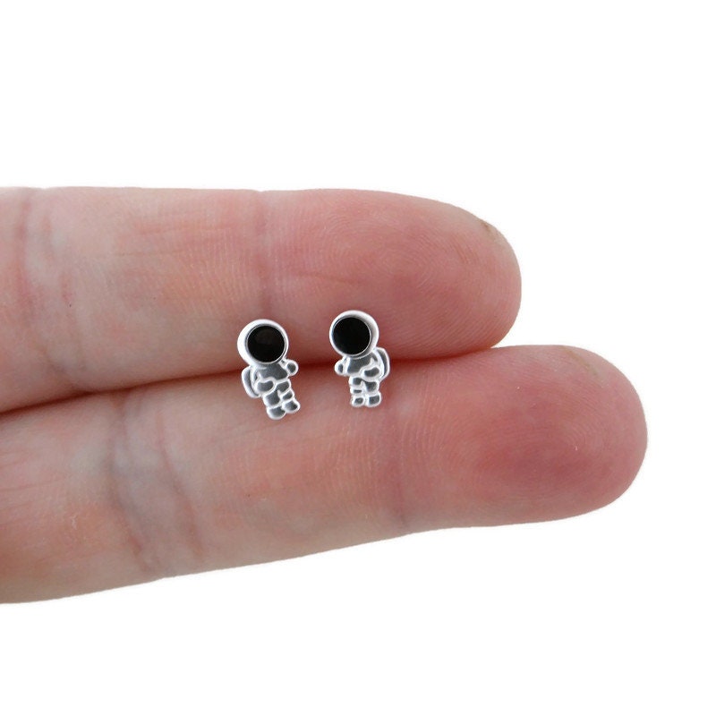 Astronaut Earrings in Sterling Silver