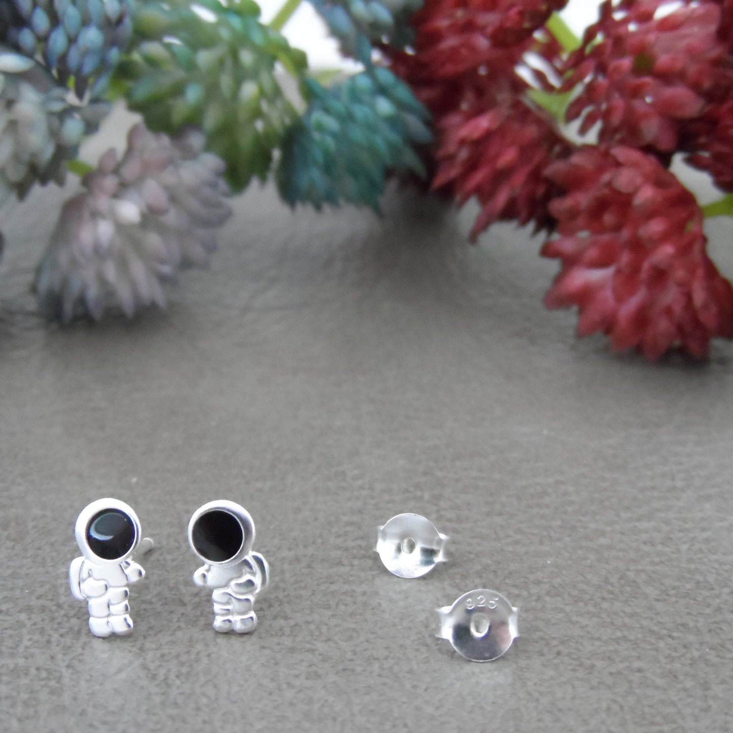 Astronaut Earrings in Sterling Silver