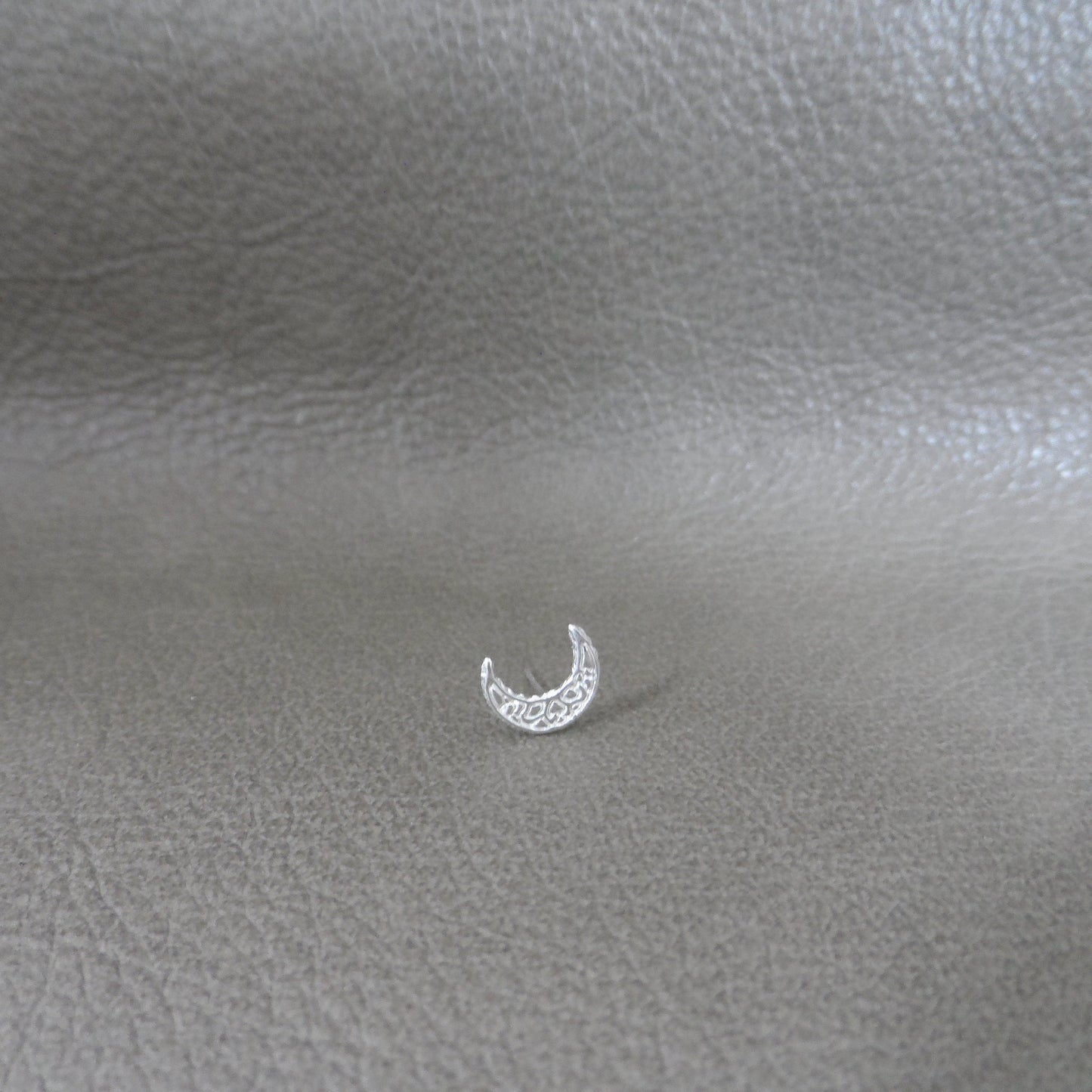 Crescent Moon Nose Stud in Sterling Silver