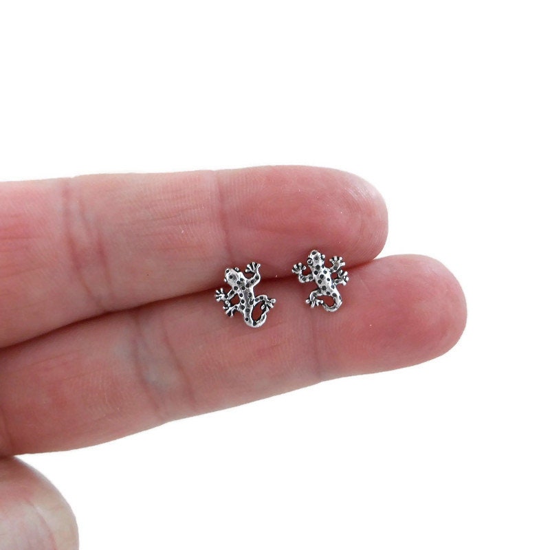 Lizard Earrings in Sterling Silver