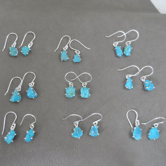 Turquoise Earrings in Sterling Silver, Turquoise Nugget Earrings, Sterling Silver Turquoise Earrings, Southwestern Jewelry