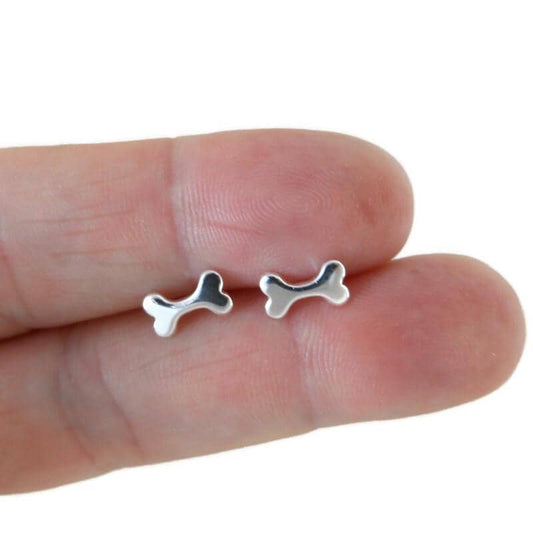 Tiny Bone Earrings in Sterling Silver, Bone Earrings,Bone Jewelry,Bone Studs, Tiny Studs,Halloween Earrings