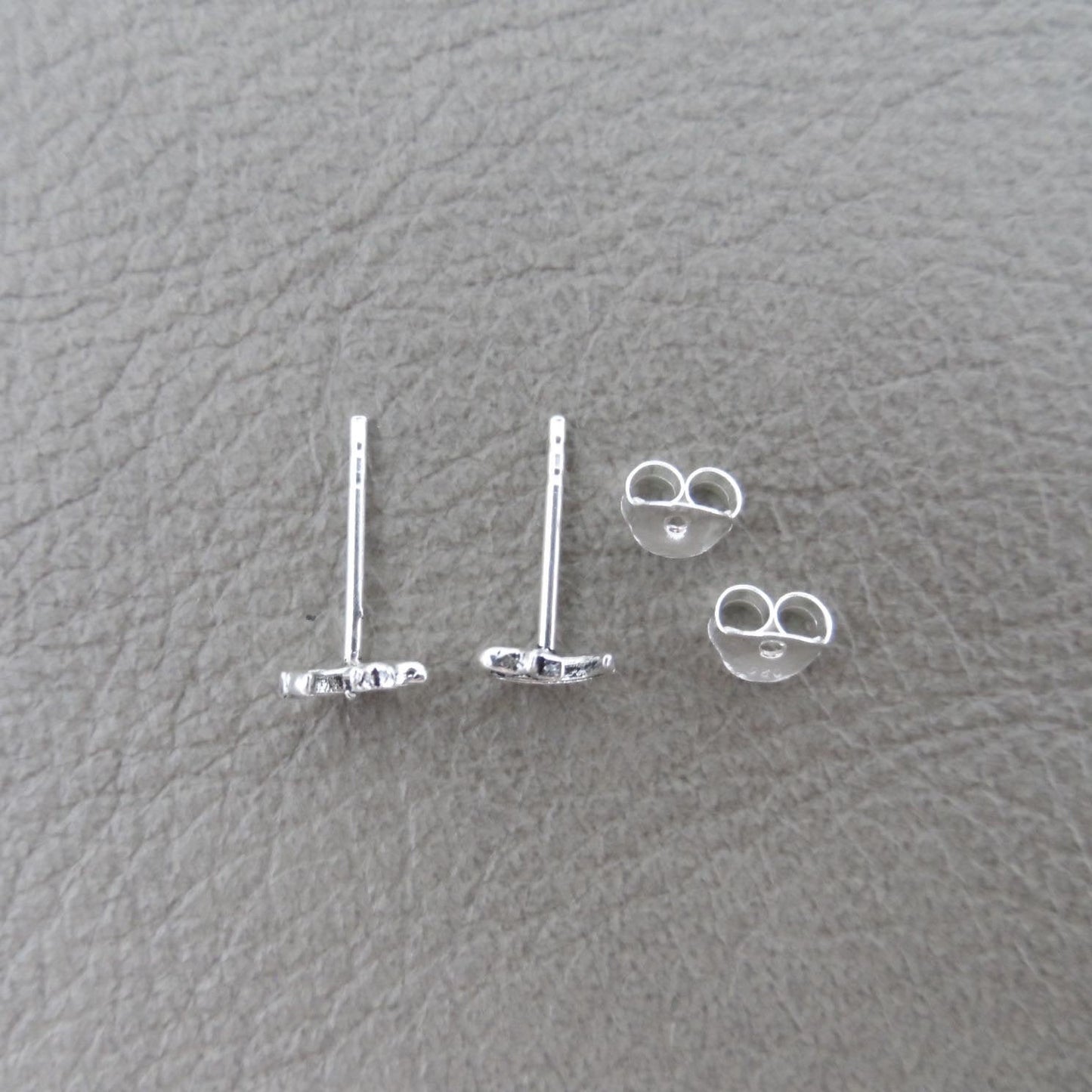 Crescent Moon Star Earrings in Sterling Silver