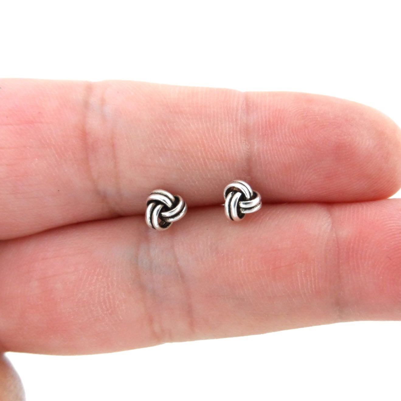 Knot Stud Earrings in Sterling Silver