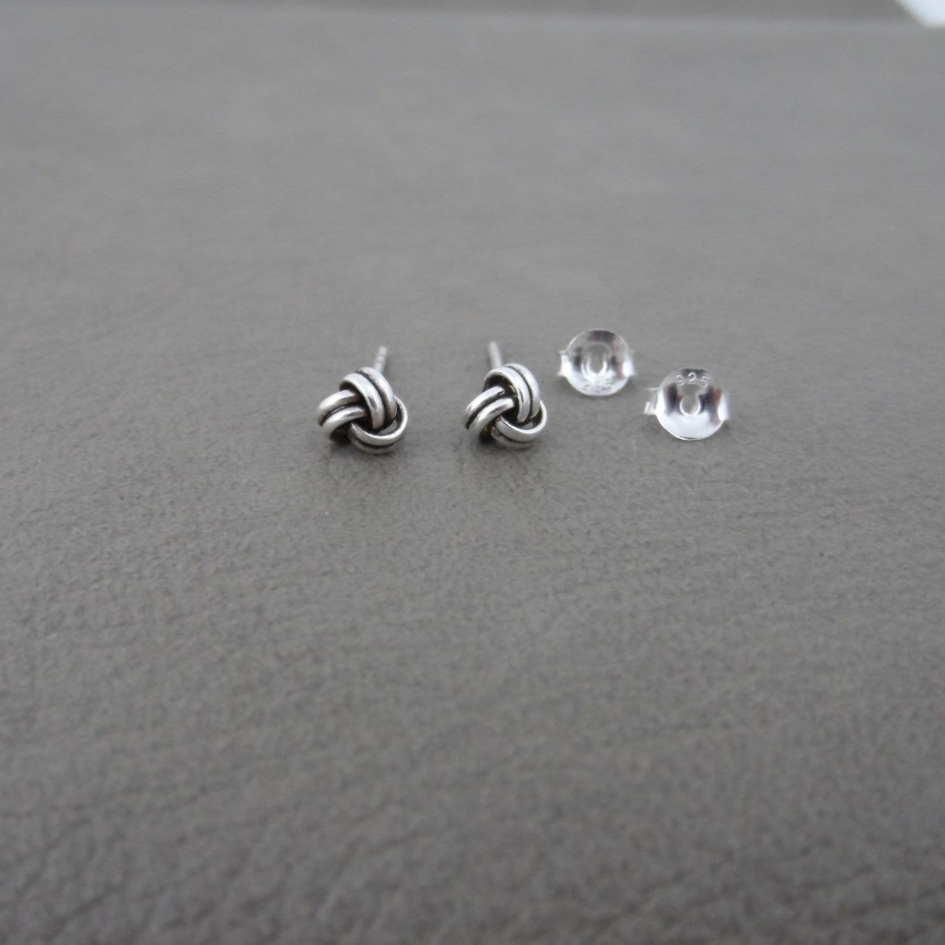 Knot Stud Earrings in Sterling Silver