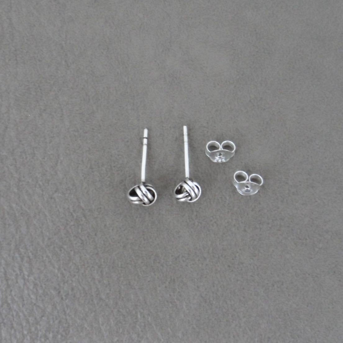 Knot Stud Earrings in Sterling Silver