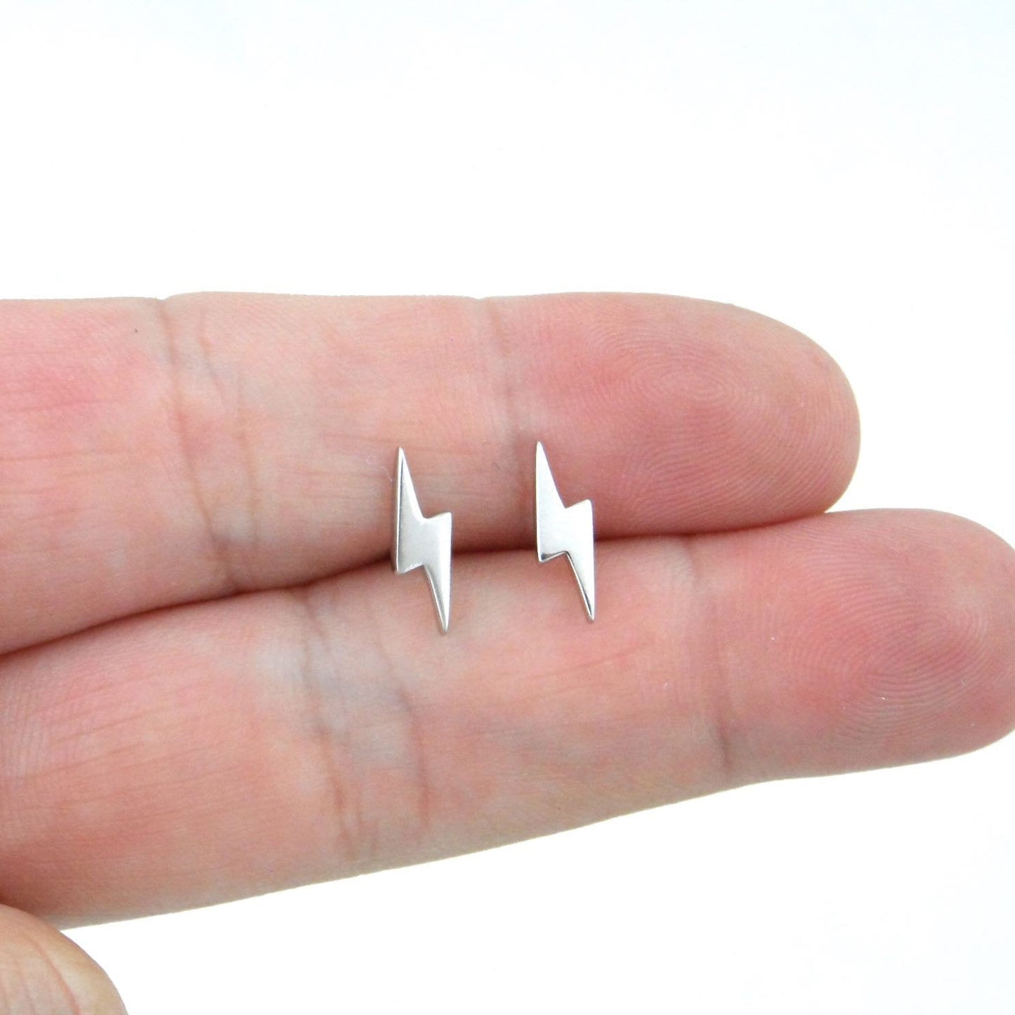 Lightning Bolt Earrings in Sterling Silver