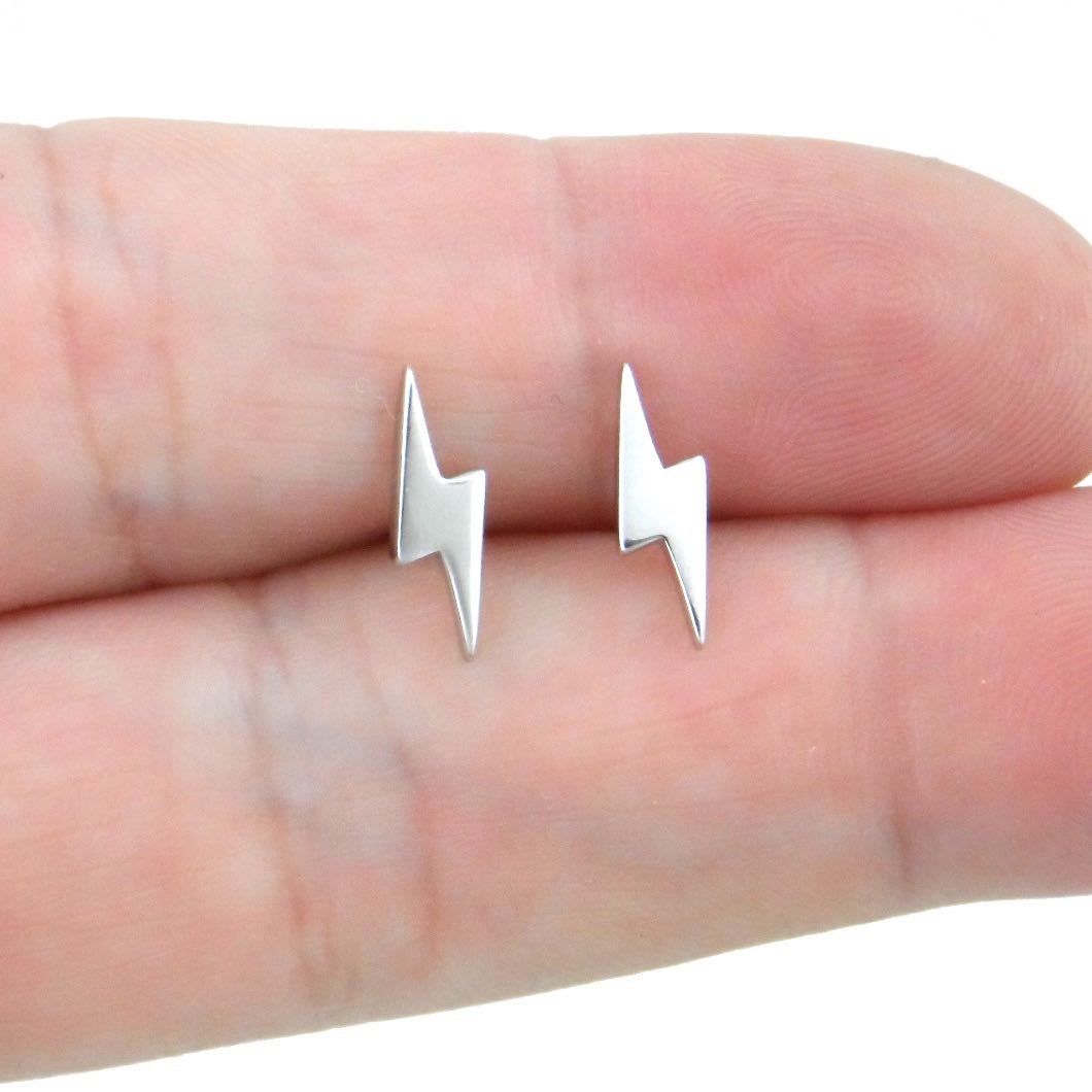 Lightning Bolt Earrings in Sterling Silver