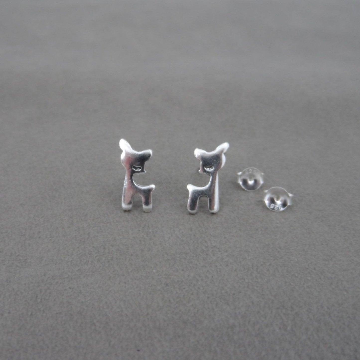 Deer Earrings in Sterling Silver